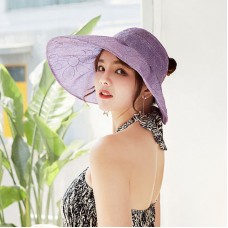 Mujer Fashion Floral Sun Hat Ruffled Adjustable Wide Brim Caps Foldable Outdoor   eb-30995737